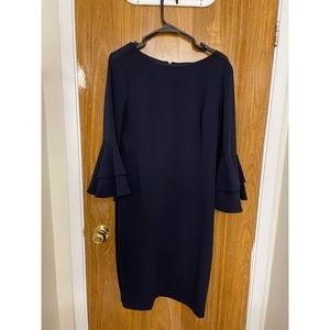 Calvin Klein navy peplum dress size 14